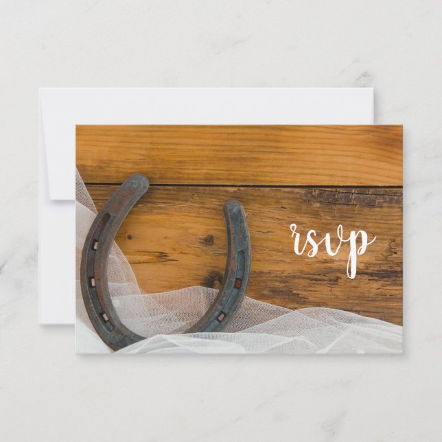 Horsfere e Veil Western Barn Wedding RSVP (Frente)
