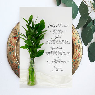 Hortaliças no menu branco do casamento
