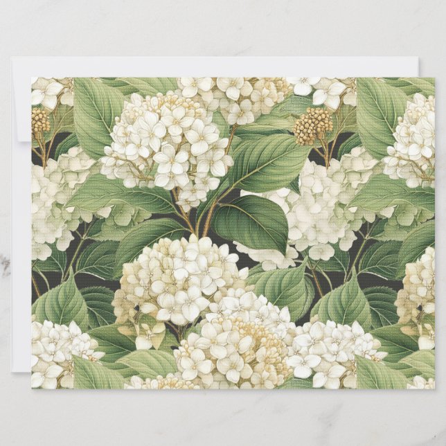 Hortênsia aquarela floral Boho flores retrô (Frente)