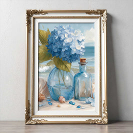 Hortênsia Azul Praia Costeira | Poster de Praia