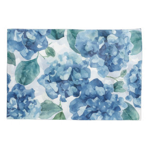 Hortênsia Blues Padrão de Flor de Aquarela em Fl
