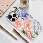 Hortênsia Rosa Azul Peônia Flor Floral Primavera<br><div class="desc">Eleve o estilo do seu telefone com a nossa Capinha Floral de Hortênsia Azul Rosa em Aquarela. Decorada com uma paleta pastel de hortênsia azul,  peônia rosa e rosa,  essa capinha Leve a beleza da primavera para onde quer que você vá</div>
