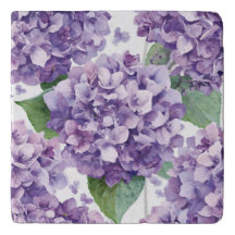 Hortênsia Roxa Aquarela Floral Lavanda Flor