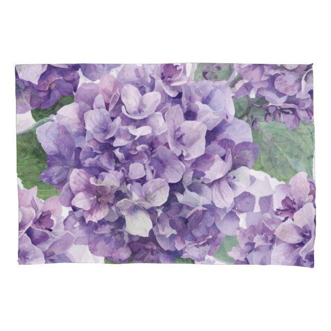 Hortênsia Roxa Aquarela Floral Lavanda Flor  (Frente)
