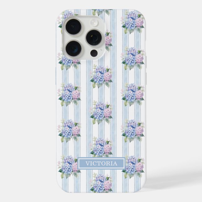 Hortênsias Azuis e Rosas Monogramadas (Verso)