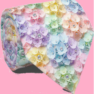 Hortênsias & Diamantes Gravata com Arco-íris Pas