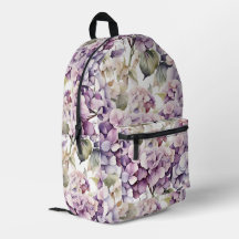 Hortênsias em aquarela rosa elegante roxo