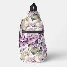 Hortênsias em aquarela rosa elegante roxo