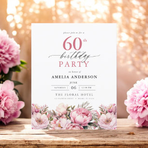 Horto Rosa de Orçamento Floral 60º Convite de Aniv