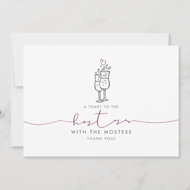 Hostess Mostess Cute Minimalista Obrigado (Frente)