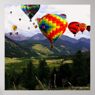 Hot Air Balloon Ride in the Rockies Poster