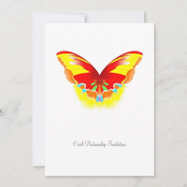 Hot Butterfly - Convite para Parceria Civil (Frente)
