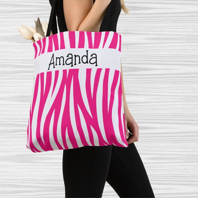 Hot Pink Wavy Animal Print Tote (Criador carregado)