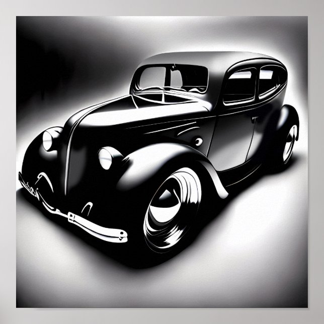 Hot Rod Clássico / b&w / Poster (Frente)