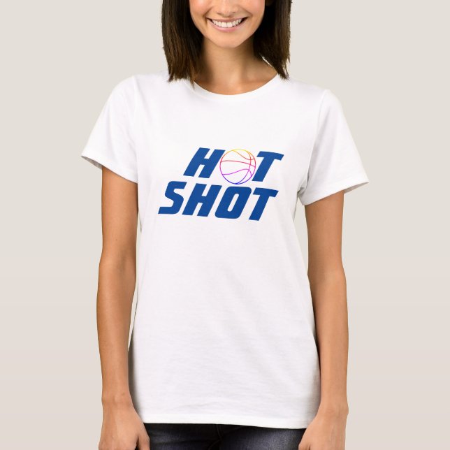Hot Shot | Cota de basquete com T-Shirt Azul (Frente)
