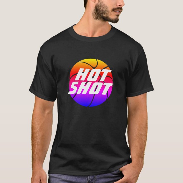 Hot Shot | Cota de basquete com T-Shirt Azul (Frente)