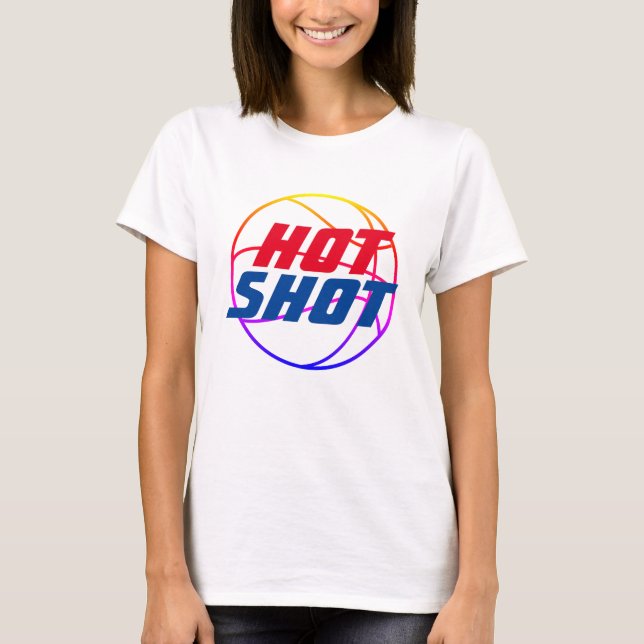 Hot Shot | Cota de basquete com T-Shirt Azul (Frente)