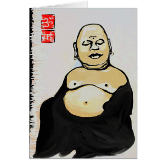 Hotei que ri o cartão de Buddha