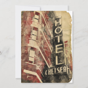 Hotel Chelsea NYC Vintage - Convites para Aquarela