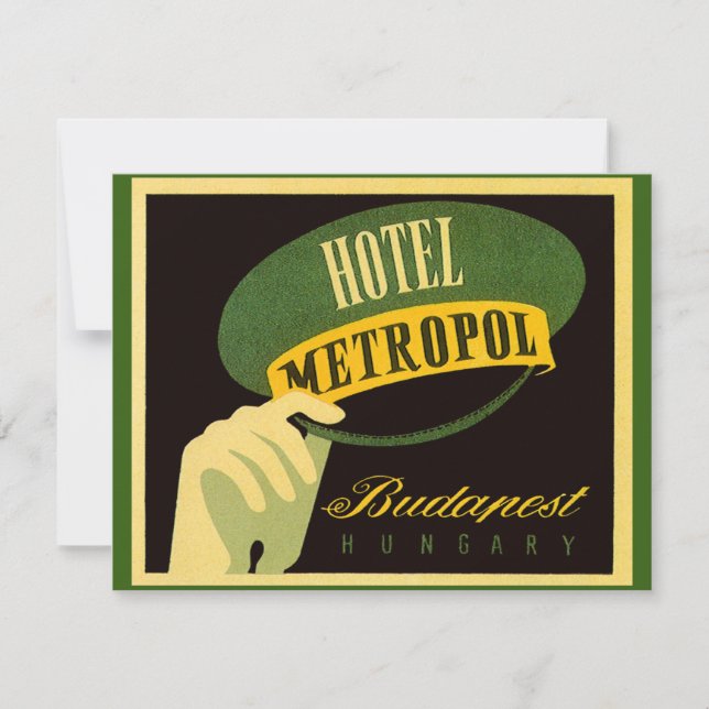 Hotel Metropol Budapest Hungria Bellhop Hat (Frente)