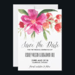 HotPink Watercolor Posy Salvar o Anúncio de Data<br><div class="desc">É personalizável salvar o anúncio de data com medo de cor-de-água rosa quente e coral. Esta é uma parte de uma suíte de casamento,  itens correspondentes estão disponíveis.</div>