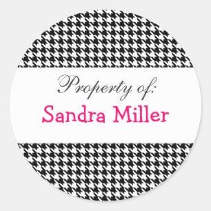 Houndstooth personalizou a etiqueta