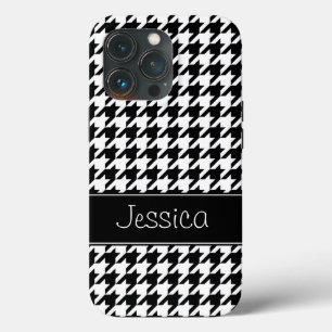 Houndstooth preto e branco formal personalizado