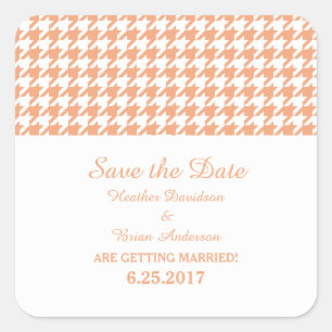 Houndstooth Salve os adesivos de Data, Laranja