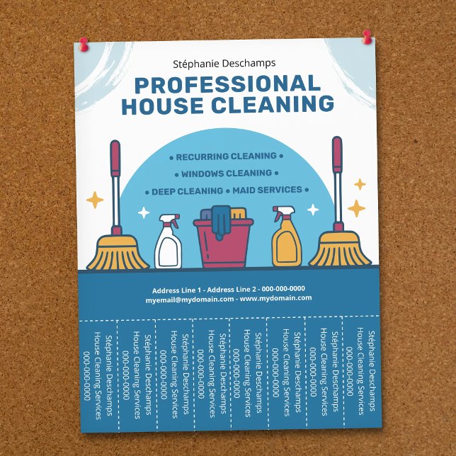House Cleaning Flyer with Tear-Off Tabs (House Cleaning Flyer with Tear-Off Tabs)