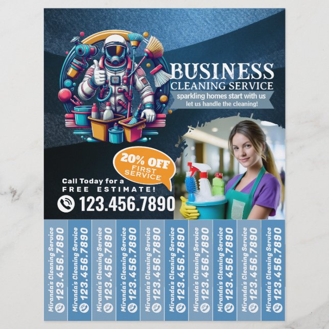 House cleaning Maid Service Flyer Tear Off Strips (Frente)