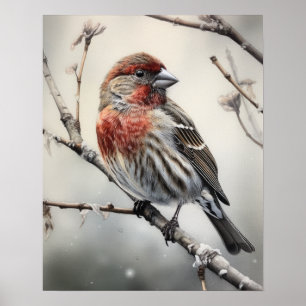 House Finch Bird Art Impressão