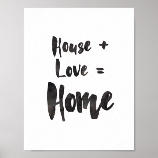 House + Love = Home Art Impressão