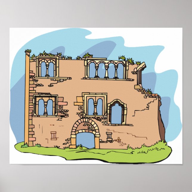 House Ruins Crumbing Building Poster (Frente)