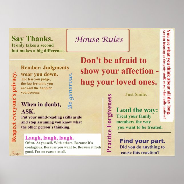 House Rules Poster (Frente)