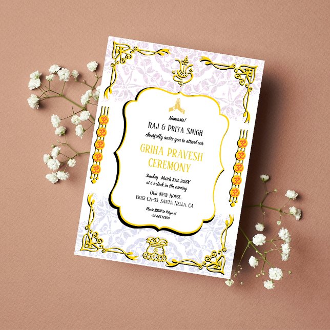 House Warming Griha Pravesh Krishna Convite (Criador carregado)