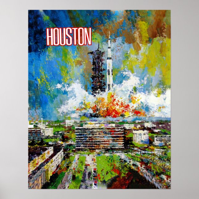 Houston, poster de viagens do Texas (Frente)