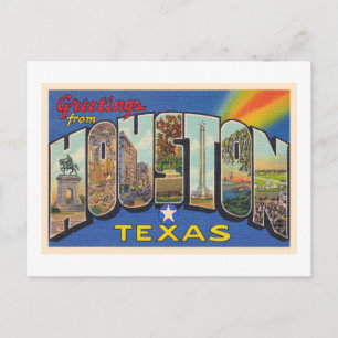 Houston Texas TX Vintage Grande - Cartão postal