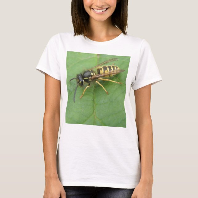Hoverfly em uma Folha Menina T Camisa (Frente)
