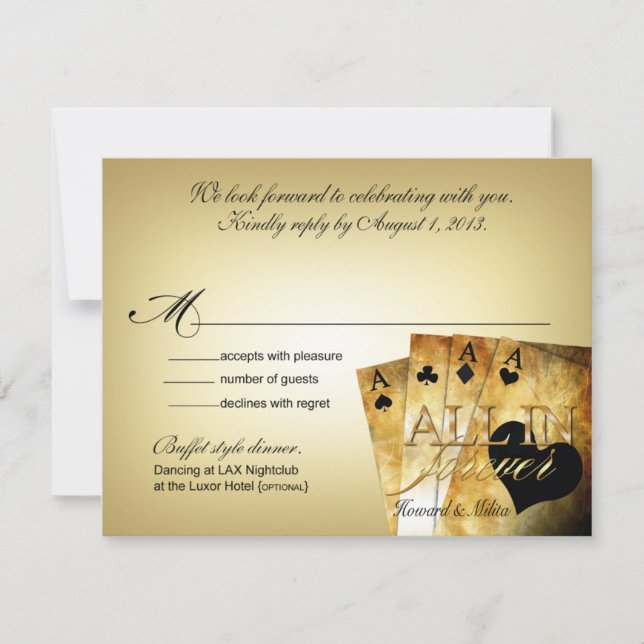 Howard & Milita Las Vegas Deluxe resposta RSVP (Frente)