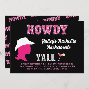 Howdy Nashville Bachelorette Convite