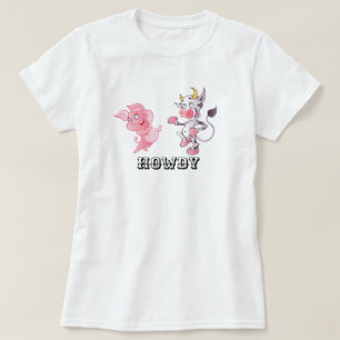 Howdy t-shirt do porco e da vaca