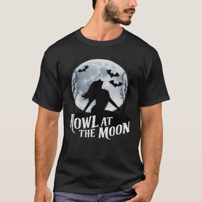 howl at the moon halloween t-shirt (Frente)