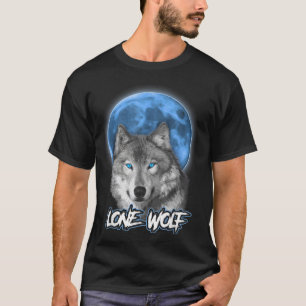 Howling Lone Wolf Shirt Na Lua Dão Um T-Shirt Engr