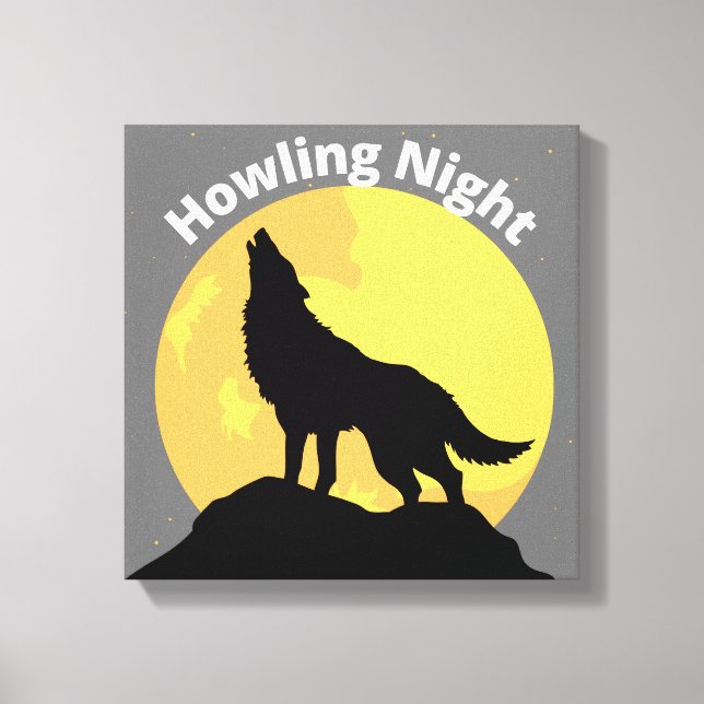 Howling Wolf Canvas Print Wall Art (Frente)