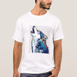 Howling Wolf Head - T-Shirt Selvagem Colorida