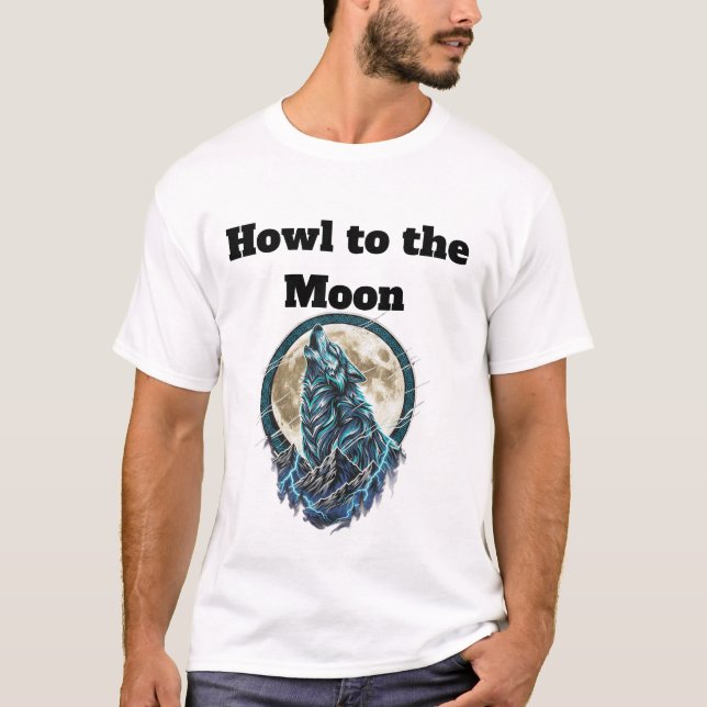 Howling Wolf Under the Moon – Wild Spirit T-Shirt (Frente)