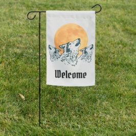 Howling Wolves & Moon Garden Flag