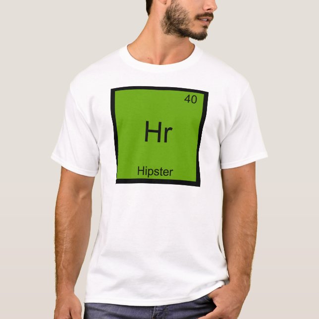 Hr - Hipster Engraçado Elemento Químico T-Shirt (Frente)