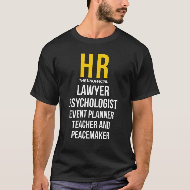 HR Recursos Humanos Engraçado Presente T-Shirt (Frente)