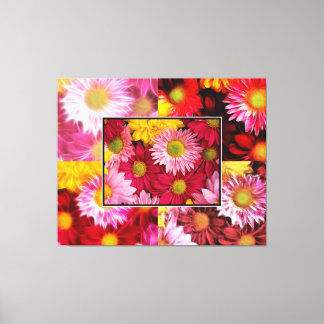 HUGE Daisies Quadtych Art Canvas